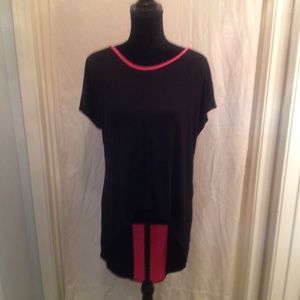 NWT High low pink and black top